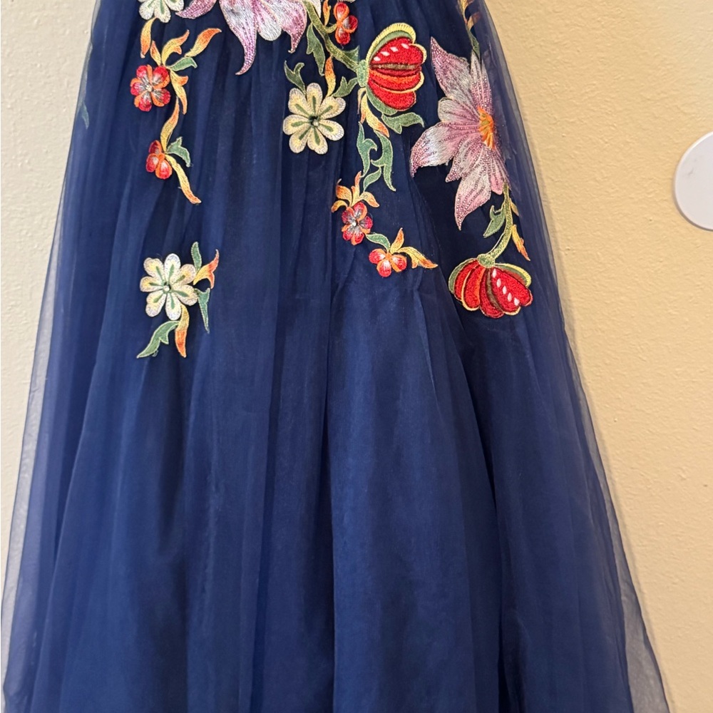 PROM ✨Rachel Allan Blue Halter Sleeveless Gown for Prom - Picture 5 of 14
